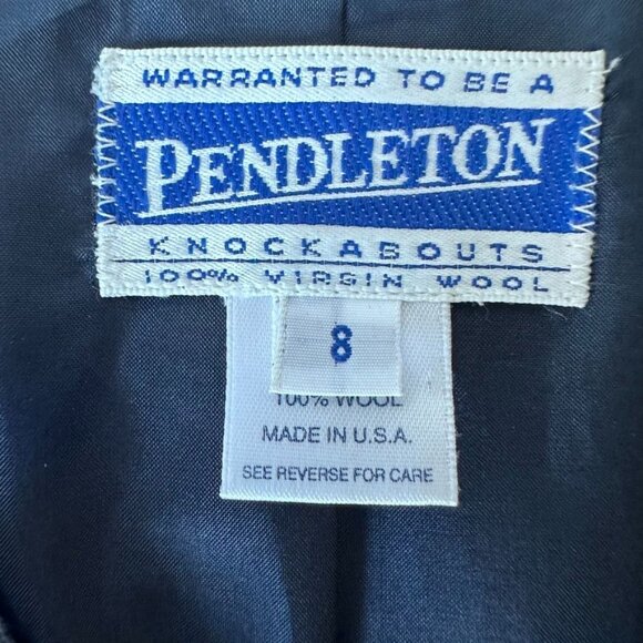 Vintage Pendleton Women's 100% Virgin Wool Jacket Size 8 in Gray Herringbone - Picture 3 of 8